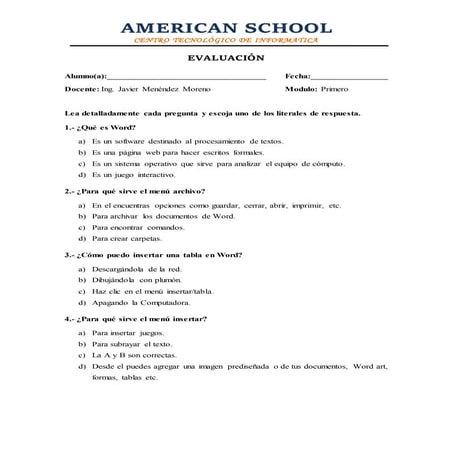 1.  word - evaluacion