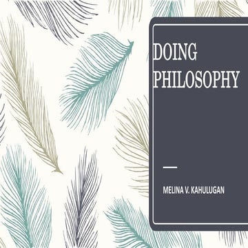 1.2 Doing Philosophy