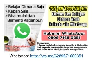 0896-7168-0351 Belajar Tentang Bahasa Arab via WhatsApp