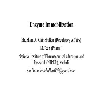 Enzyme immobilization