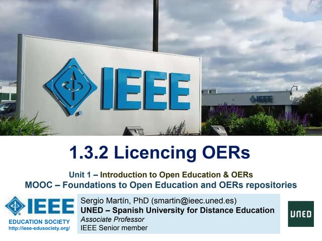 MOOC OERs. 1.3.2 Licences OERs