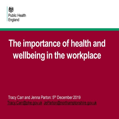 Public Health England Healthy workplace