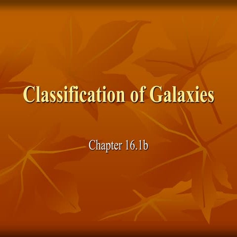 1.1b classification of galaxies