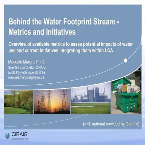 Manuele Margni, CIRAIG - Behind the Water Footprint Stream: Metrics and Initi...