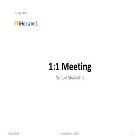 1:1 Meeting