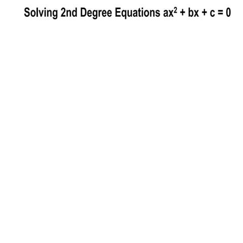 1.1 review solving 2nd degree equations