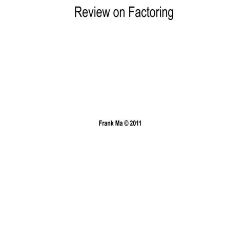 1 1 review on factoring