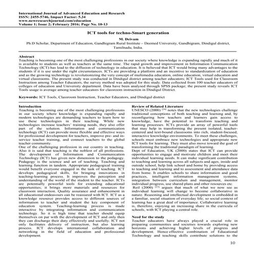 ICT tools for techno-Smart generation