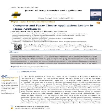 Computer and fuzzy theory application: review in home appliances