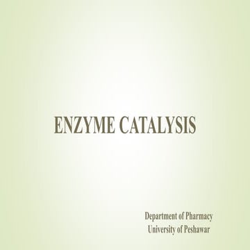 Basics of Enzyme Catalysis