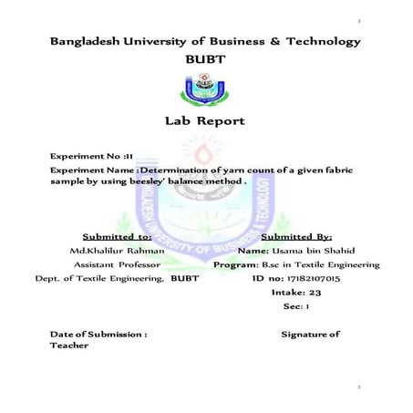 Beesley' balance method