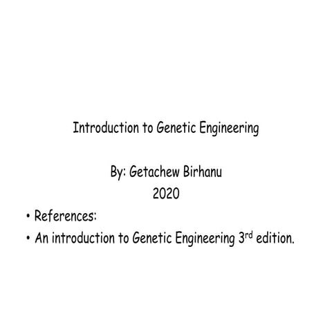1.introduction to genetic engineering and restriction enzymes