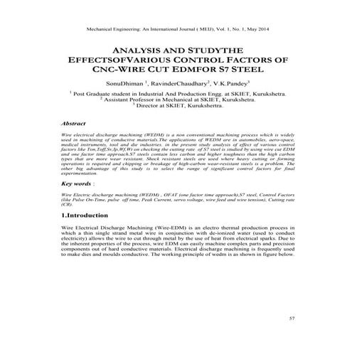 ANALYSIS AND STUDYTHE EFFECTSOFVARIOUS CONTROL FACTORS OF CNC-WIRE CUT EDMFOR...