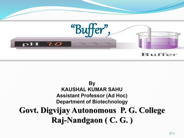 Buffers in biological systems | PPTX