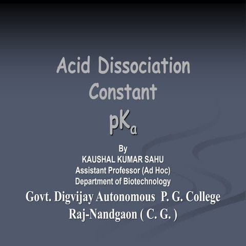pka and acid dissociation constant