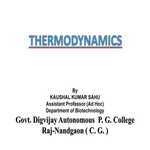 Thermodynamics by KK Sahu sir