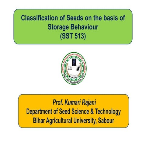 Classification of seeds