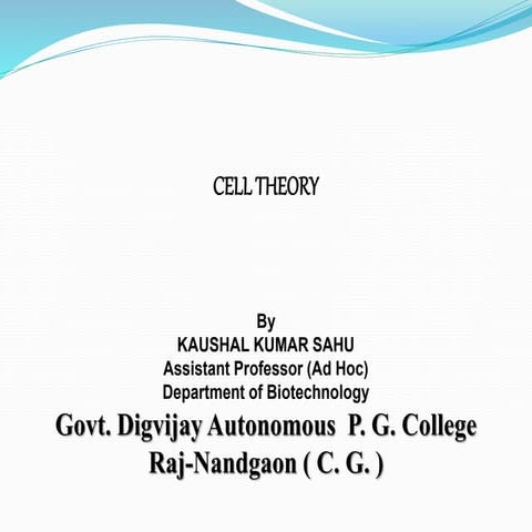 GENERAL BIOLOGY 1QUARTER 1 MODULE 1 CELL THEORY PPT | PPTX