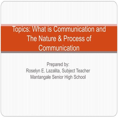 1. define communication and the nature and process of communication