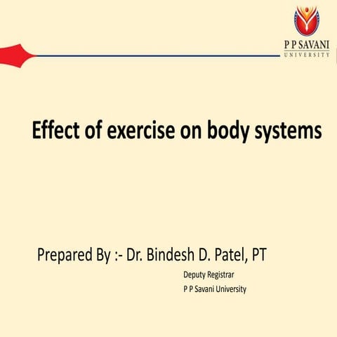 1. Effect of exercise on Body systems