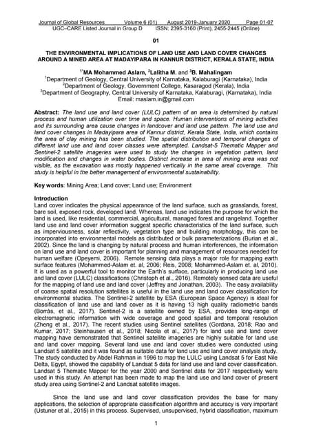 Land use and land cover classification | PDF