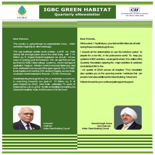 Green Habitat - IGBC e-Newsletter Jan - March 2020