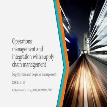 1.0 operations management and integration with supply chain management slide1