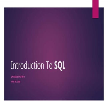 Introduction to SQL | PPT