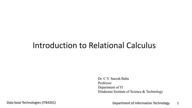 Relational Calculus