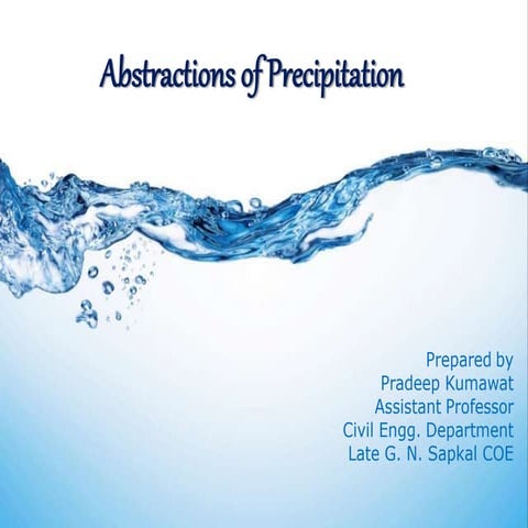 Abstractions of precipitation ppt
