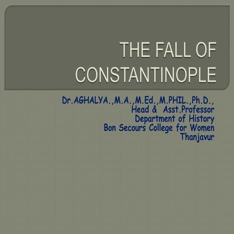 1. the fall of constantinoble