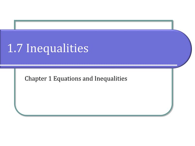 1.7 Inequalities