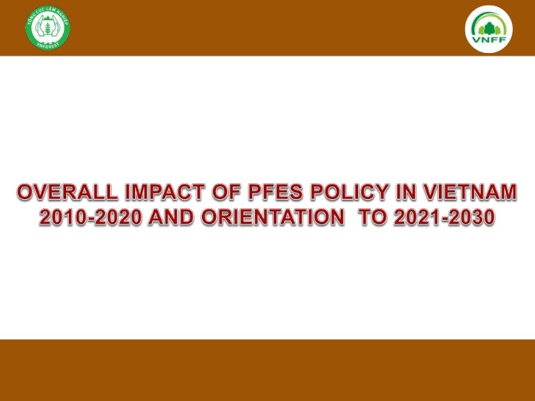 thumbnail of  Overall Impact of PFES Policy in Vietnam 2010-2020 and Orientation to 2021-2030