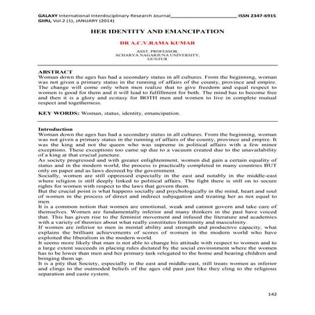 her identity and emancipation