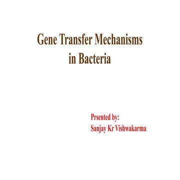 Gene transfer mechanisms in bacteria