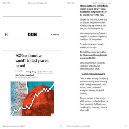 2023 Confirmed as the Hottest Year on Record: Climate Change and El ...
