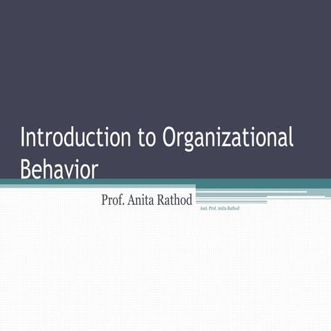 1. introduction to organizational behavior