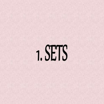 1. sets