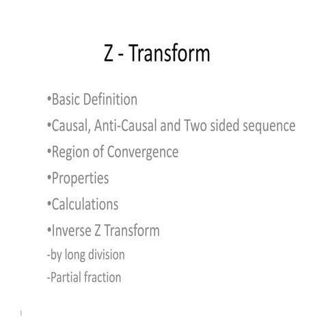 Z Transform, Causal, Anti-Causal and Two sided sequence, Region of Convergenc...
