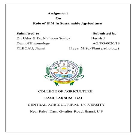 Role of IPM in Sustainable Agriculture