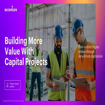 Building more value with Capital Markets – Project Owner edition