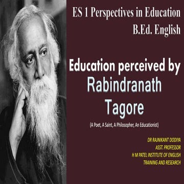 Education perceived by Tagore