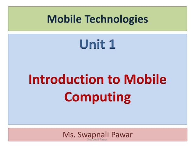 Mobile Technology