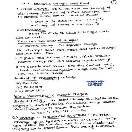 Electric charges and electric field | PDF