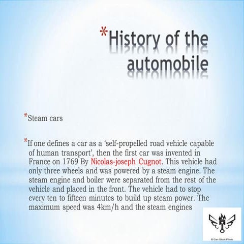 introduction to the automobile