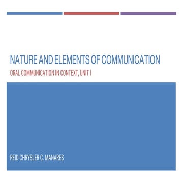 OralCom – Nature and Elements of Communication