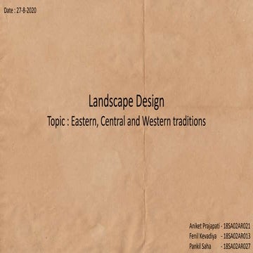 1. eastern, central &amp; western traditions (landscape design)