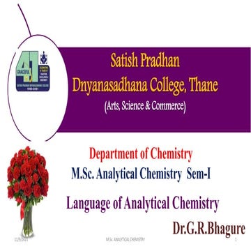 Language of Analytical  Chemistry 21.8.2021