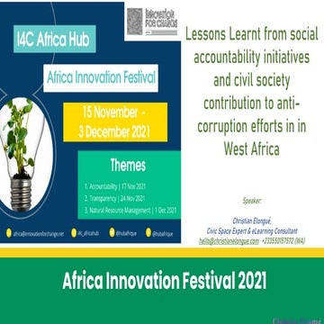Lessons Learnt from social accountability initiatives in West Africa