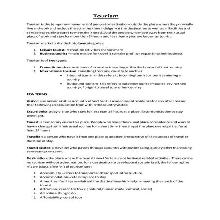 Tourism 